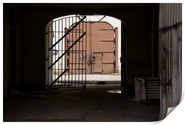 Prison Main gate - from the inside. Abandoned Pudu jail, Kuala Lumpur Print by Gordon Dixon