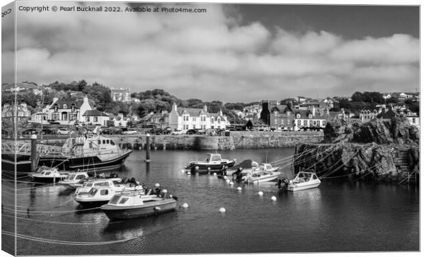 Portpatrick Harbour Dumfries and Galloway B&W Canvas Print by Pearl Bucknall