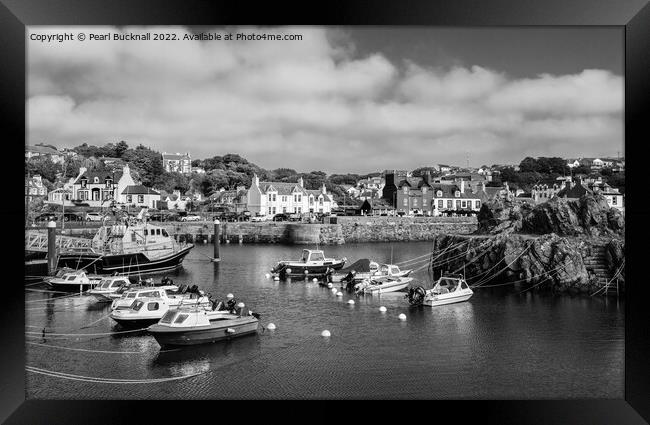 Portpatrick Harbour Dumfries and Galloway B&W Framed Print by Pearl Bucknall
