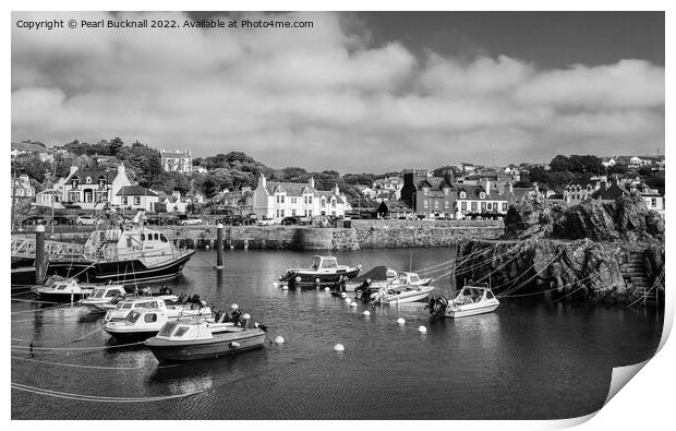 Portpatrick Harbour Dumfries and Galloway B&W Print by Pearl Bucknall