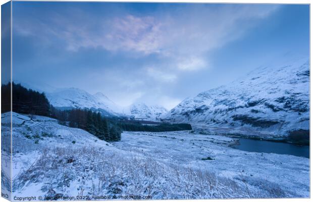 Glen Etive View to Dalness Canvas Print by Angie Morton