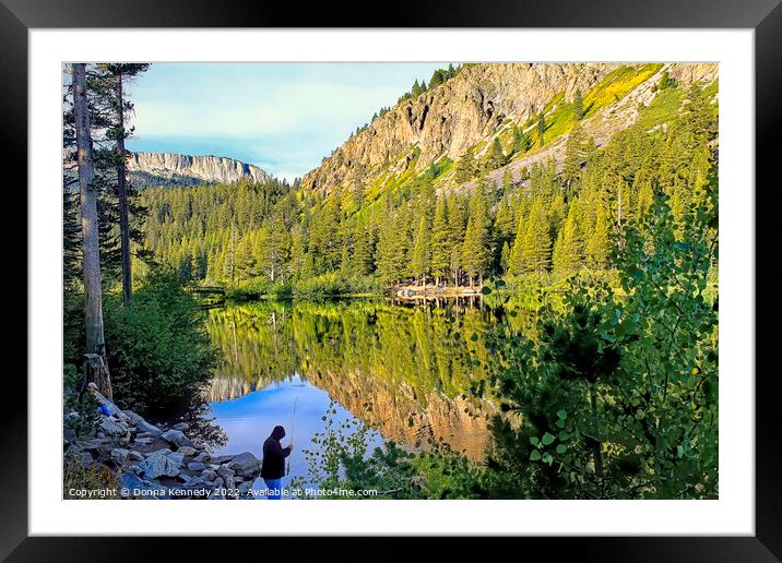 Fishing at Twin Lakes Framed Mounted Print by Donna Kennedy