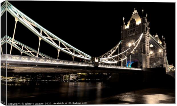 Tower Bridge Long Exposure Canvas Print by johnny weaver