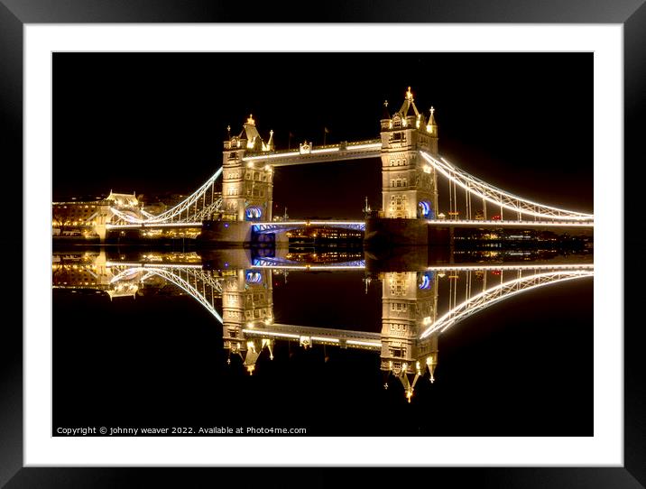 Tower Bridge Long Exposure Framed Mounted Print by johnny weaver