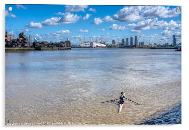 Canoe on the River Thames Acrylic by Stuart Chard