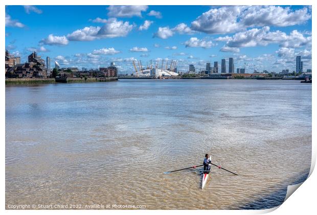 Canoe on the River Thames Print by Stuart Chard