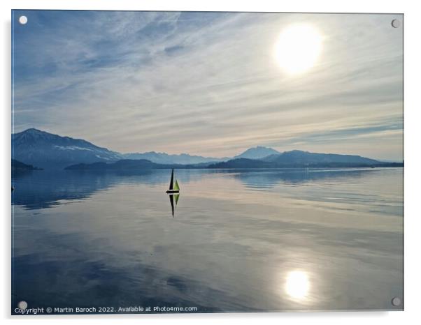 Double sunny Lake Zug Acrylic by Martin Baroch