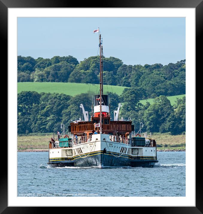 Paddle Steamer Waverley arriving at Largs in Scotland, Largs, Scotland Framed Mounted Print by Dave Collins