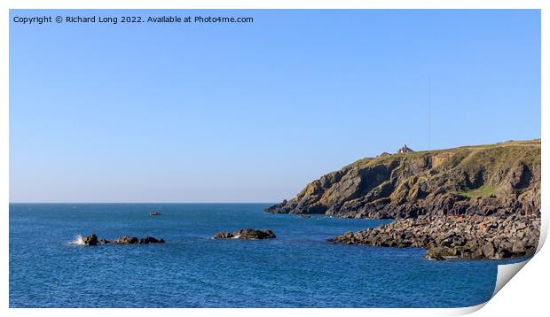View from Portpatrick harbour wall Print by Richard Long