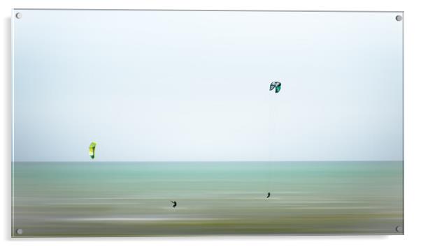 Kiteboarders Acrylic by Mark Jones