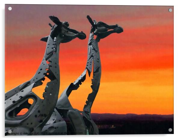 edinburgh's 2 Giraffe's Acrylic by dale rys (LP)