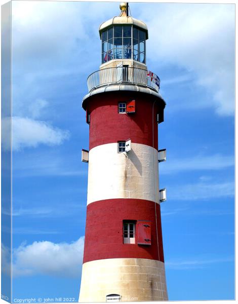 Smeaton's Lighthouse, Plymouth Hoe. Canvas Print by john hill