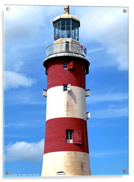 Smeaton's Lighthouse, Plymouth Hoe. Acrylic by john hill