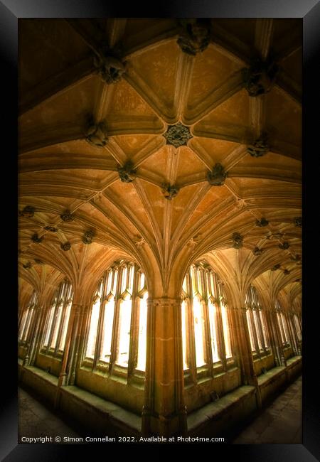 Lacock Cloisters Framed Print by Simon Connellan