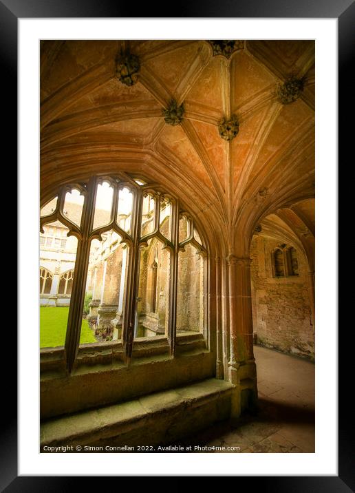 Lacock Cloisters Framed Mounted Print by Simon Connellan