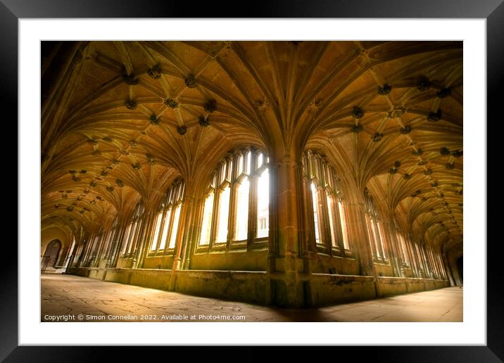 Lacock Cloisters Framed Mounted Print by Simon Connellan