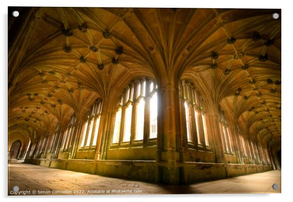 Lacock Cloisters Acrylic by Simon Connellan