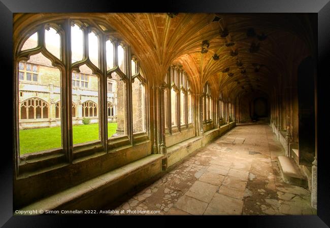 Lacock Cloisters Framed Print by Simon Connellan