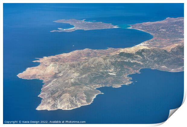 Soaring over the  Peloponnese Peninsula Print by Kasia Design