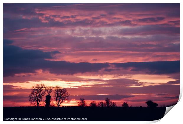 Cotswold sunrise Print by Simon Johnson