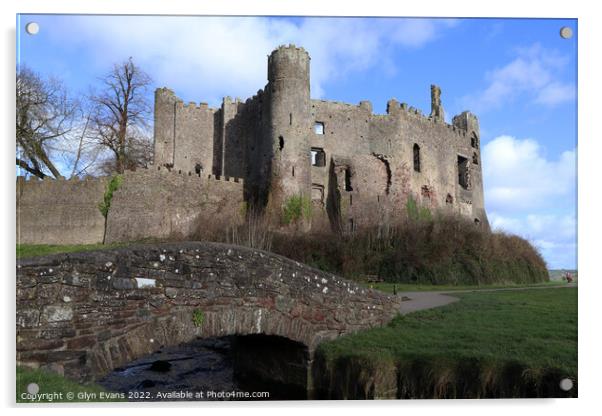 Laugharne Castle Acrylic by Glyn Evans