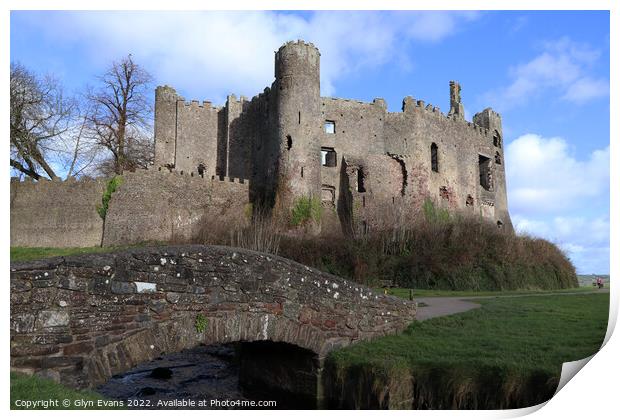 Laugharne Castle Print by Glyn Evans