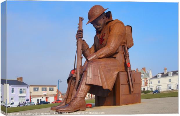 Seaham Tommy Statue Canvas Print by Lady Debra Bowers L.R.P.S