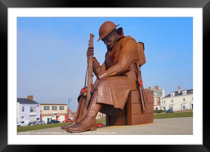 Seaham Tommy Statue Framed Mounted Print by Lady Debra Bowers L.R.P.S
