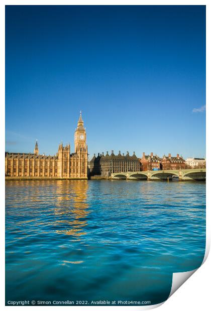 Reflections on Westminster, London Print by Simon Connellan