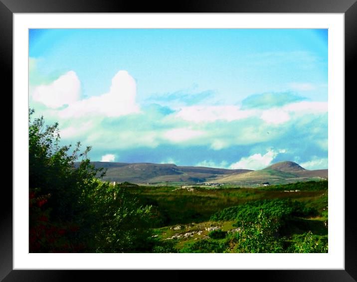 Mountains and clouds Framed Mounted Print by Stephanie Moore