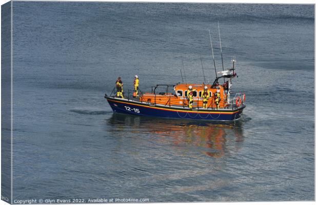 New Quay Lifeboat, Cardigan. Canvas Print by Glyn Evans