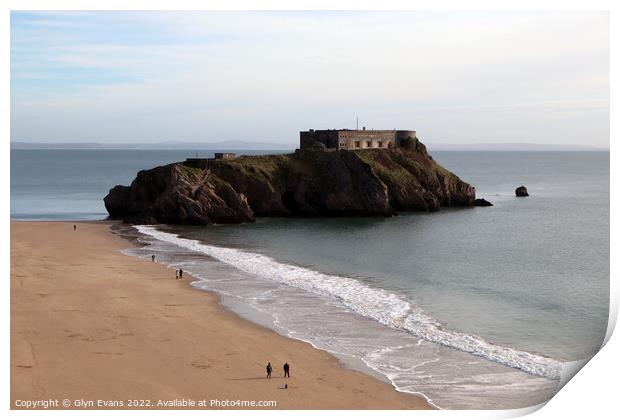 St Catherine's Island, Tenby Print by Glyn Evans