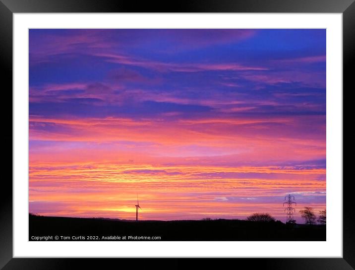 Colourful Sunrise at Cudworth Framed Mounted Print by Tom Curtis