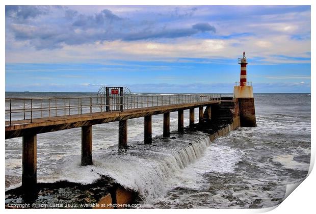 Amble Pier Northumberland Print by Tom Curtis