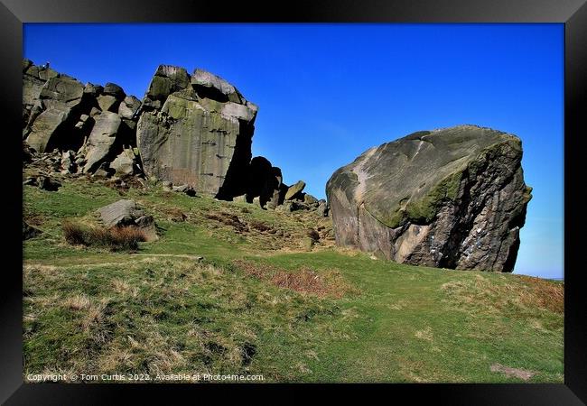 Cow and Calf Rocks Ilkley Framed Print by Tom Curtis