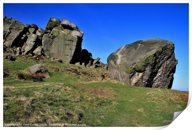 Cow and Calf Rocks Ilkley Print by Tom Curtis