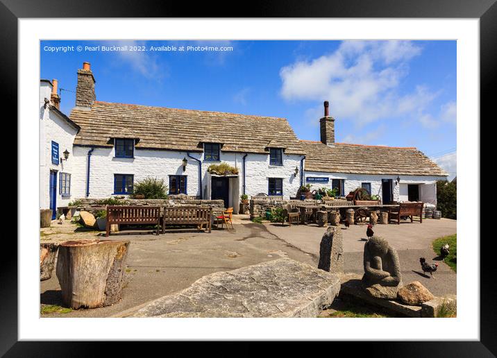 The Charming English Village Pub Dorset Framed Mounted Print by Pearl Bucknall