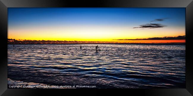 A sunset over a body of water in Mauritius Framed Print by liam mclaughlin