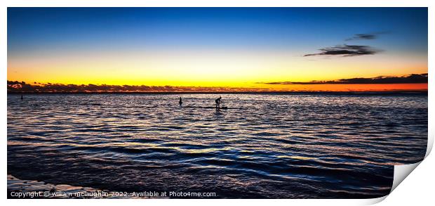 A sunset over a body of water in Mauritius Print by liam mclaughlin