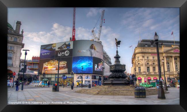 Piccadilly Circus twilight Framed Print by Rob Hawkins