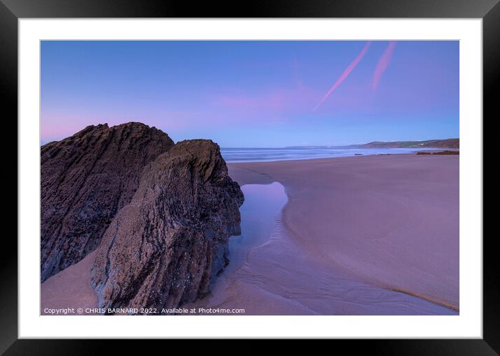 Tregantle Beach Sunrise Framed Mounted Print by CHRIS BARNARD