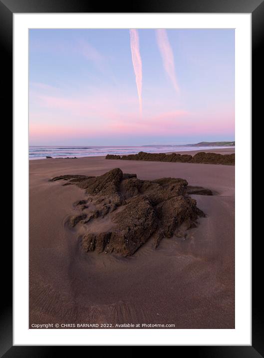 Tregantle Beach Sunrise Framed Mounted Print by CHRIS BARNARD