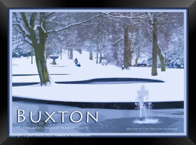 Winter in the Gardens, Buxton  Framed Print by geoff shoults