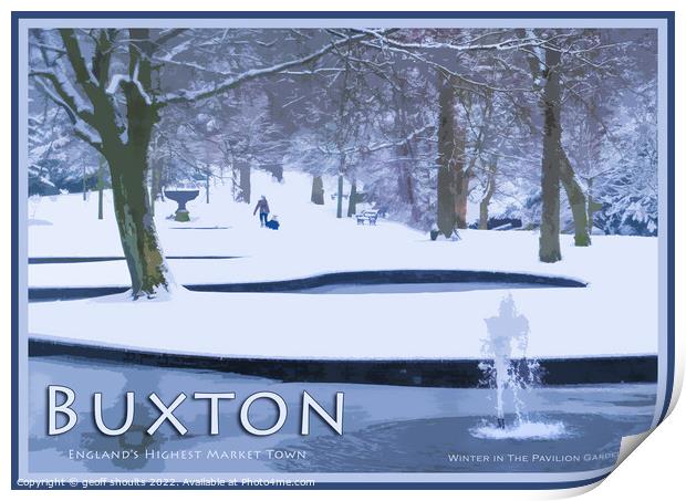 Winter in the Gardens, Buxton  Print by geoff shoults