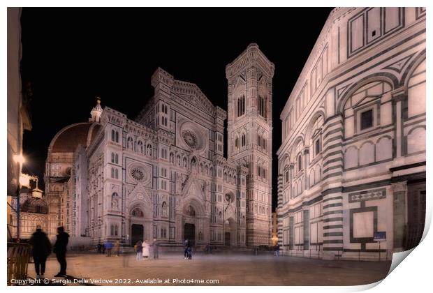 Santa Maria del Fiore basilica in Florence, Italy Print by Sergio Delle Vedove