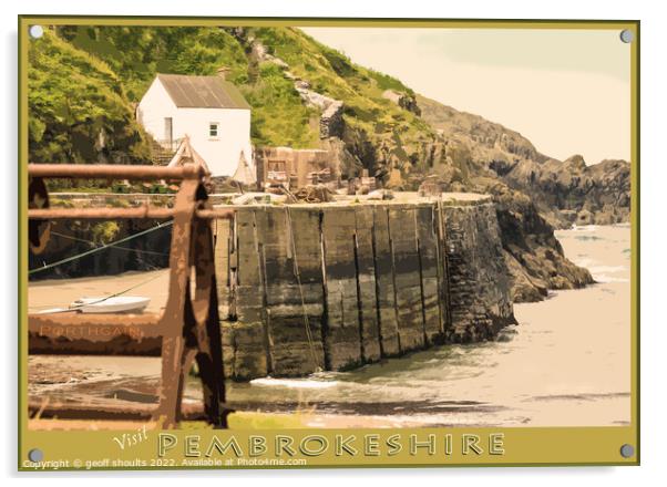 Porthgain, Pembrokeshire Acrylic by geoff shoults