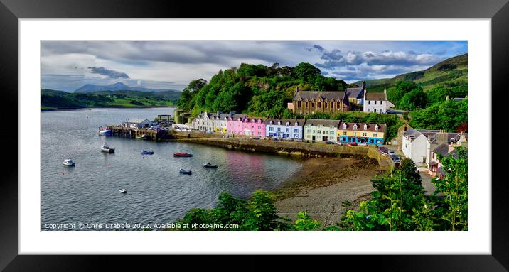 Portree Harbour in sunlight Framed Mounted Print by Chris Drabble