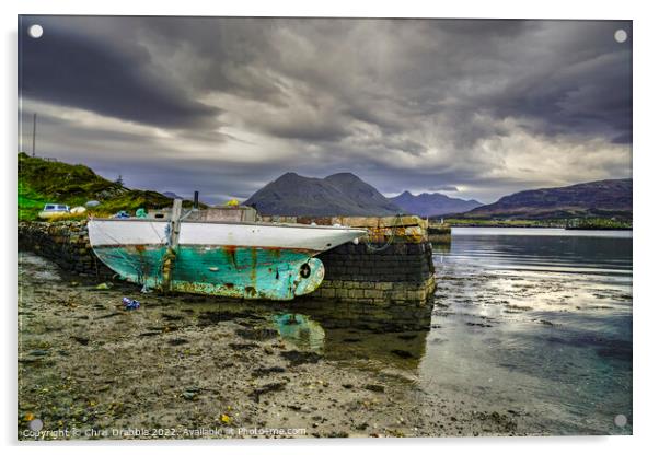 Raasay under heavy clouds Acrylic by Chris Drabble