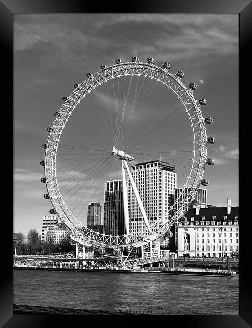 London eye in monochrome Framed Print by Patrick Davey