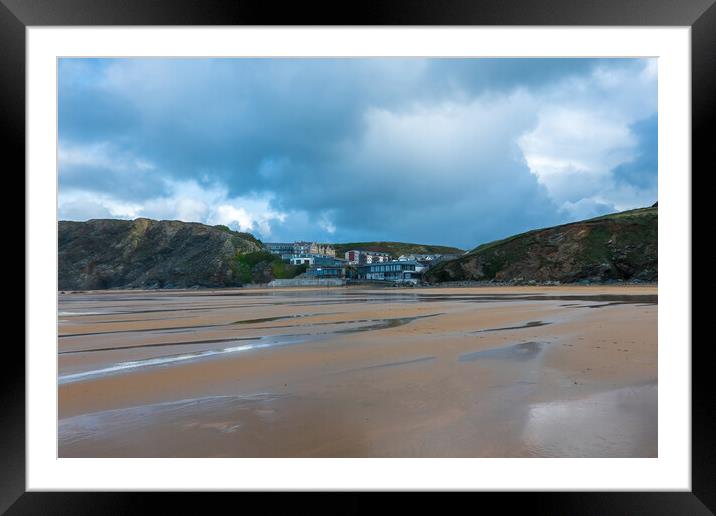 Watergate Bay in Cornwall Framed Mounted Print by Tracey Turner